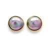 Pink and Lustrous Cortez Mabe Pearls on 14K Yellow Gold Earrings
