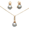 Gem Grade Cortez Pearl Gold "TRIO" with Heliolites- Pendant and Earrings