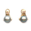 Gem+ "NS" Cortez Pearl Gold Earrings with Heliolites
