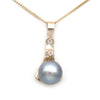 Gem++ "NS" Cortez Pearl Gold Pendant with Pink Heliolite