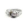 Silver Ring with Cortez Pearl size 6.5