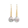 "Longhi" 14K Yellow Gold Earrings with Cortez Pearl