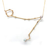 "Pisces (Feb 19th - Mar 20th)" 14K Yellow Gold Pendant and Chain with Cortez Keshi Pearls