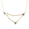 "Capricorn (Dec 22th - Jan 19th)" 14K Yellow Gold Pendant and Chain with Cortez Keshi Pearls